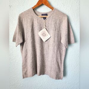 Lands' End Cashmere Gray Crew Neck Sweater Soft Knit Classic